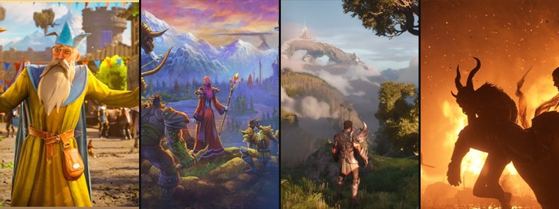 Scenes from RuneScape 4, World of Warcraft: Forever, Guild Wars 3 and Diablo 5